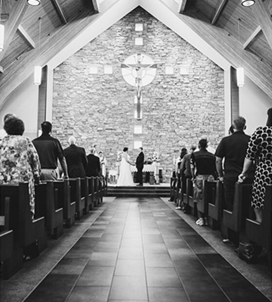 Marriage ceremony at St. Thomas Aquinas Catholic Church in Indianola