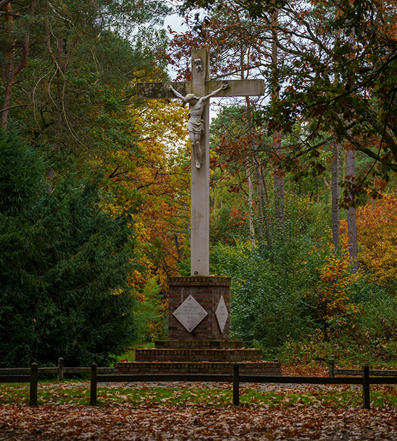 Cross statue out in nature
